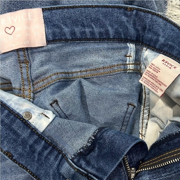 ππΊπΈβ REVICE High Rise Straight Leg Jeans | Distressed Flag Pocket Womenβs 24 - Picture 4 of 5